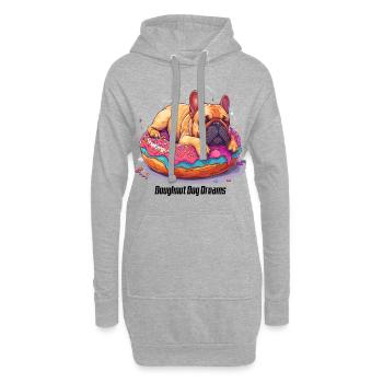 Doughnut Dog Dreams Donut Hunde Träume - Sweat-shirt à capuche long Femme - gris chiné - Devant