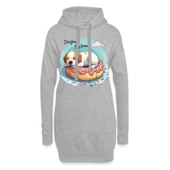 Doughnut Dog Dreams Donut Hunde Träume - Sweat-shirt à capuche long Femme - gris chiné - Devant