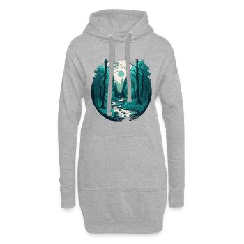 Whispers of the Woods: Gelassenheit in der Natur - Hoodie-Kleid - Grau meliert - Vorne