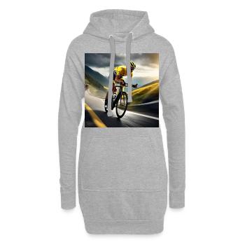 Mountainous Victory: The Yellow Jersey attacks - Hoodie Dress - heather grey - Front