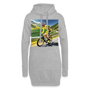 Retro-Radfahrer - Hoodie-Kleid - Grau meliert - Vorne