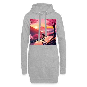 Saison des fleurs de cerisier - Randonnée à vélo - Sweat-shirt à capuche long Femme - gris chiné - Devant
