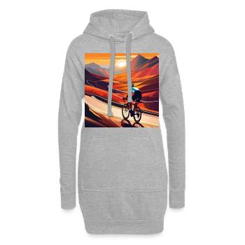 Montez au coucher du soleil - Sweat-shirt à capuche long Femme - gris chiné - Devant