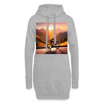 Sonnenbeschienener Gipfelsprint - Hoodie-Kleid - Grau meliert - Vorne