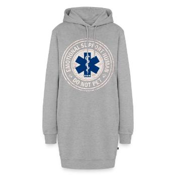 23F 0038 rd - Hoodie-Kleid - Grau meliert - Vorne
