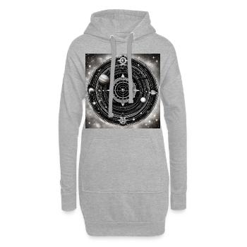L’univers noir et blanc des fléchettes - Sweat-shirt à capuche long Femme - gris chiné - Devant