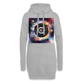 Carnaval de fléchettes cosmiques - Sweat-shirt à capuche long Femme - gris chiné - Devant