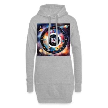 L’univers des fléchettes - Sweat-shirt à capuche long Femme - gris chiné - Devant