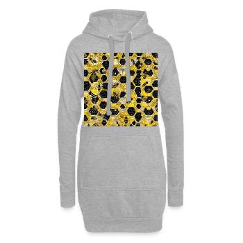 Im Inneren des Bienenstocks - Hoodie-Kleid - Grau meliert - Vorne