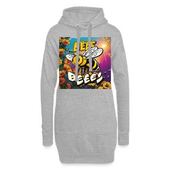 Bienen-Summen - Hoodie-Kleid - Grau meliert - Vorne