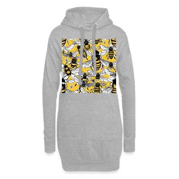 Im Inneren des Bienenstocks - Hoodie-Kleid - Grau meliert - Vorne