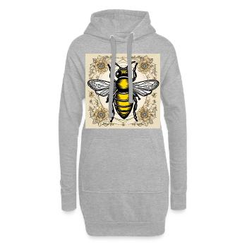 Honigbiene - Hoodie-Kleid - Grau meliert - Vorne
