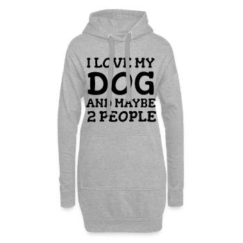 J’aime mon chien et peut-être 2 personnes - Sweat-shirt à capuche long Femme - gris chiné - Devant