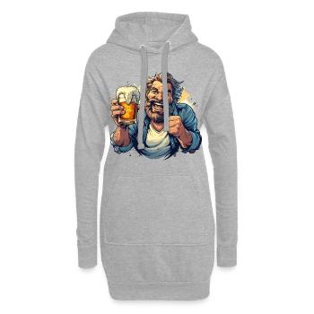 Tenue Buveur de Bière Fête des Pères Soirée Homme - Sweat-shirt à capuche long Femme - gris chiné - Devant