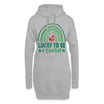 Glück einen Lehrer, eine Lehrerin zu sein - Hoodie-Kleid - Grau meliert - Vorne