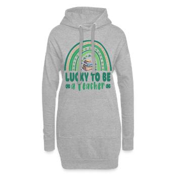Glück einen Lehrer, eine Lehrerin zu sein - Hoodie-Kleid - Grau meliert - Vorne