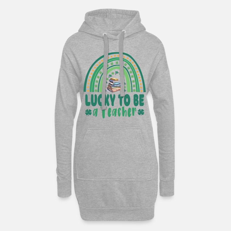 Glück einen Lehrer, eine Lehrerin zu sein - Hoodie-Kleid - Grau meliert