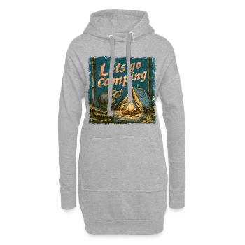 Partons en camping Aventure de sanglier - Sweat-shirt à capuche long Femme - gris chiné - Devant