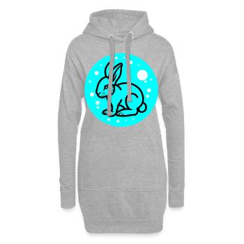 Hase Ostern Symbol - Hoodie-Kleid - Grau meliert - Vorne