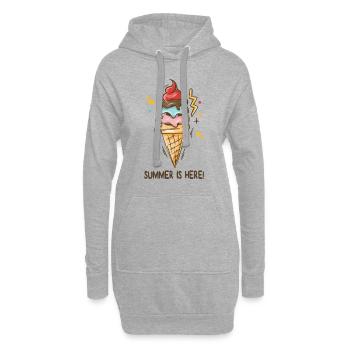Eis Summer is here Eiscreme Eisdiele Sommerzeit - Hoodie-Kleid - Grau meliert - Vorne