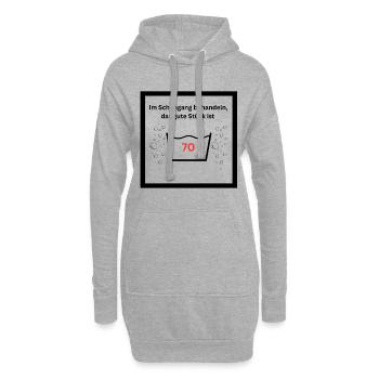 70. Geburtstag - schonend behandeln - Hoodie-Kleid - Grau meliert - Vorne