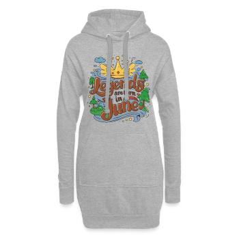 Legends are born in June - Hoodie-Kleid - Grau meliert - Vorne