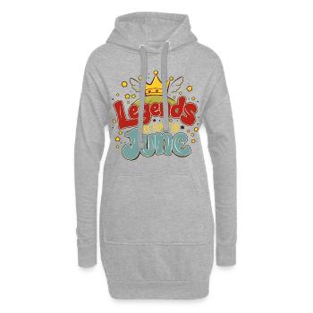 Legends are born in June - Hoodie-Kleid - Grau meliert - Vorne