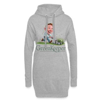 Greenkeeper Rasenmäher Gärtner Garten Geschenkidee - Hoodie-Kleid - Grau meliert - Vorne