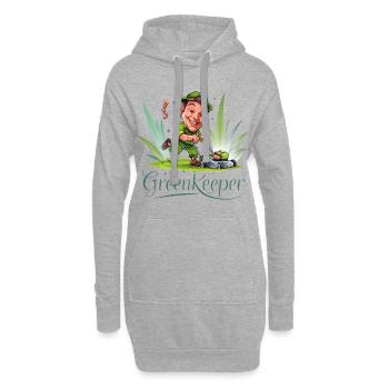 Greenkeeper Rasenmäher Gärtner Garten Geschenkidee - Hoodie-Kleid - Grau meliert - Vorne