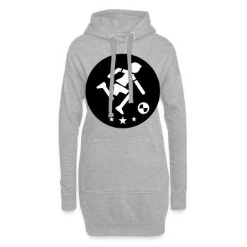 Joueur de football Joueur de football - Sweat-shirt à capuche long Femme - gris chiné - Devant