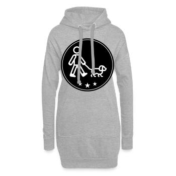 Gassi Gehen Hund - Hoodie-Kleid - Grau meliert - Vorne