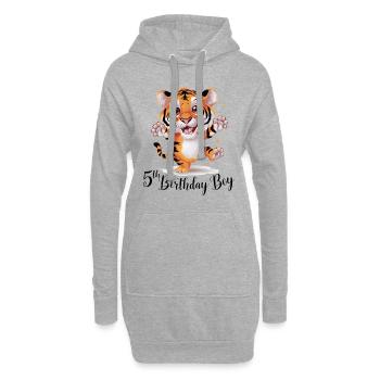 Mignon tigre 5e anniversaire cadeau animaux mignons - Sweat-shirt à capuche long Femme - gris chiné - Devant