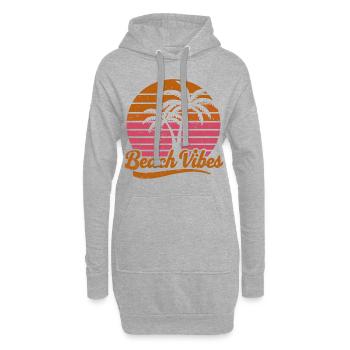 Beach Vibes Retro Sonne Urlaub Palmen Sommer - Hoodie-Kleid - Grau meliert - Vorne