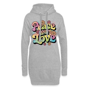 Paix et amour Hippie des années 1960 des années 1970 - Sweat-shirt à capuche long Femme - gris chiné - Devant