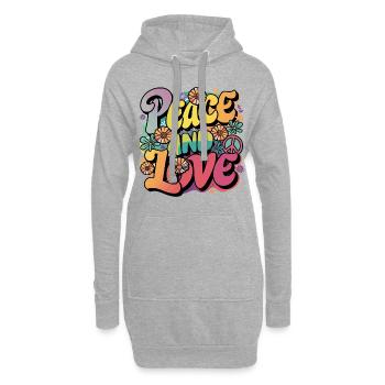 Paix et amour Hippie des années 1960 des années 1970 - Sweat-shirt à capuche long Femme - gris chiné - Devant