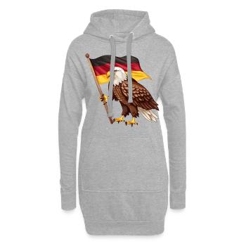 Deutschland Adler Germany Flag Eagle Fußball - Hoodie-Kleid - Grau meliert - Vorne