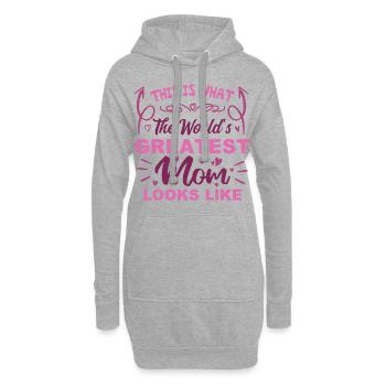 So sieht die beste Mutter der Welt aus - Hoodie-Kleid - Grau meliert - Vorne