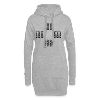 Königlicher Stil - Hoodie-Kleid - Grau meliert - Vorne