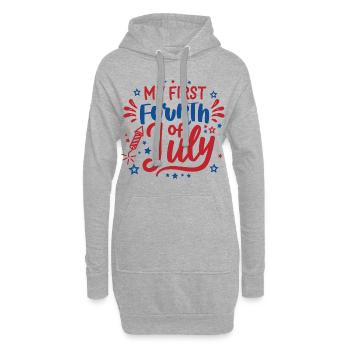 My First Fourth of July Independence Day Amerika - Hoodie-Kleid - Grau meliert - Vorne