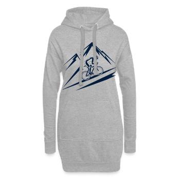 Fahrrad Berg Mountainbike Mountainbiker - Hoodie-Kleid - Grau meliert - Vorne