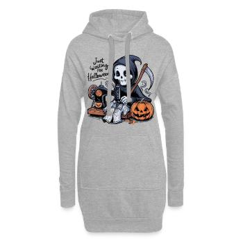 Sensenmann näht Halloween-Kostüm - Hoodie-Kleid - Grau meliert - Vorne