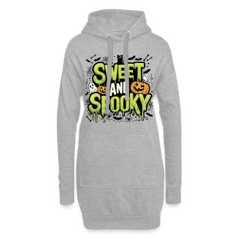 Doux et effrayant Doux dicton d’Halloween - Sweat-shirt à capuche long Femme - gris chiné - Devant