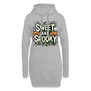 Doux et effrayant Doux dicton d’Halloween - Sweat-shirt à capuche long Femme - gris chiné - Devant