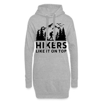 Wanderer Naturfreunde Bergen Wald Outdoor - Hoodie-Kleid - Grau meliert - Vorne
