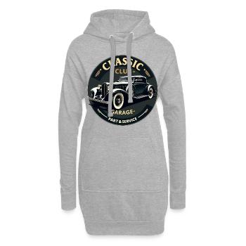 Classic Club Garage – Vintage Auto Service - Hoodie-Kleid - Grau meliert - Vorne