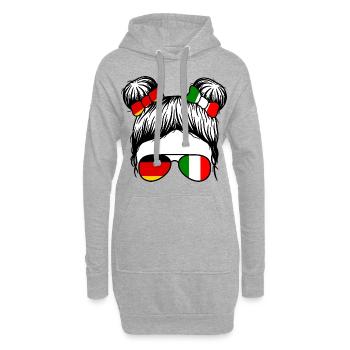 Italie Italien Allemagne Italie - Sweat-shirt à capuche long Femme - gris chiné - Devant