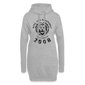 16. Geburtstag Sauvage, libre et indompté depuis 11/2008 - Sweat-shirt à capuche long Femme - gris chiné - Devant