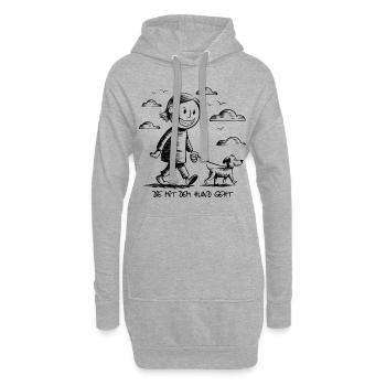 Drôle de dicton de chien pour les amoureux des chiens - Sweat-shirt à capuche long Femme - gris chiné - Devant