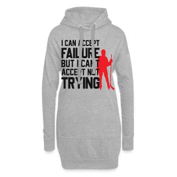 Design de hockey sur glace cool avec un dicton motivant - Sweat-shirt à capuche long Femme - gris chiné - Devant