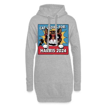 Cat Ladies For Kamala Harris 2024 USA Amerika - Hoodie-Kleid - Grau meliert - Vorne